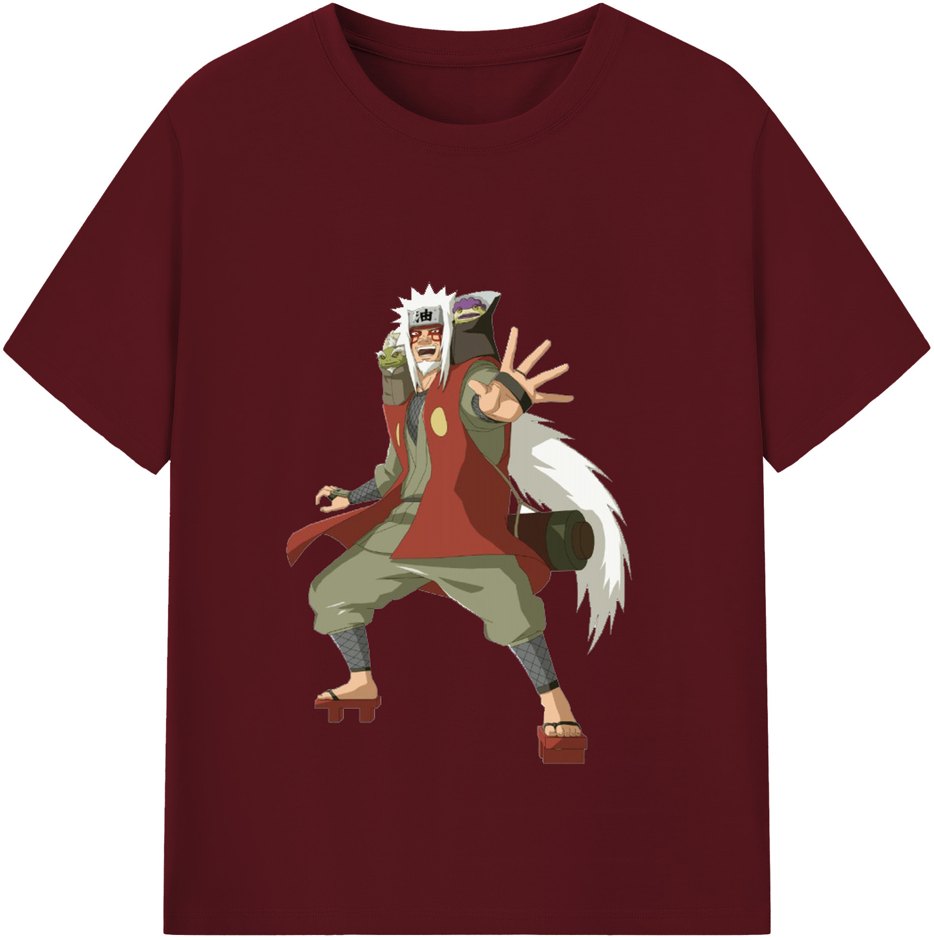 （画像用） NARUTO -ナルト- 自来也（じらいや） Jiraiya 綿100％半袖Tシャツ（フロントプリント）